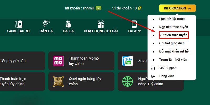 Hướng Dẫn Rút Tiền OK 365 Qua Các Phương Thức